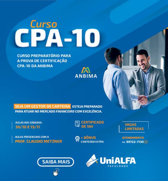 CURSO PREPARATÓRIO CPA-10 - ANBIMA  