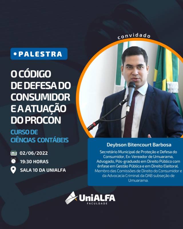 PALESTRA O CÓDIGO DE DEFESA DO CONSUMIDOR E A ATUAÇÃO DO PROCON