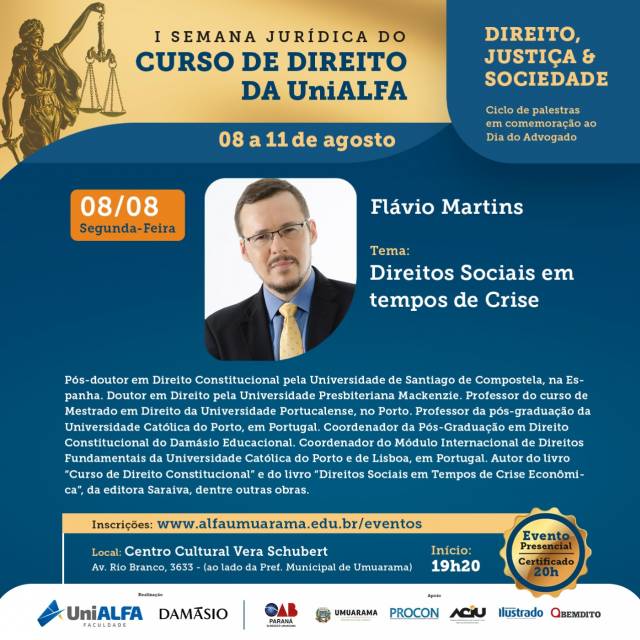 ABERTURA COM FLÁVIO MARTINS - PÚBLICO EXTERNO - I SEMANA JURÍDICA DA UniALFA