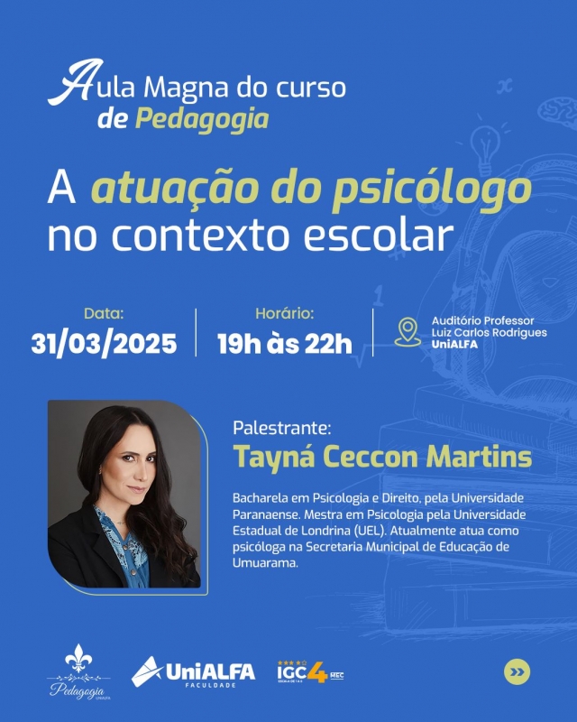 Aula Magna de Pedagogia e Roda de Conversa com egressas