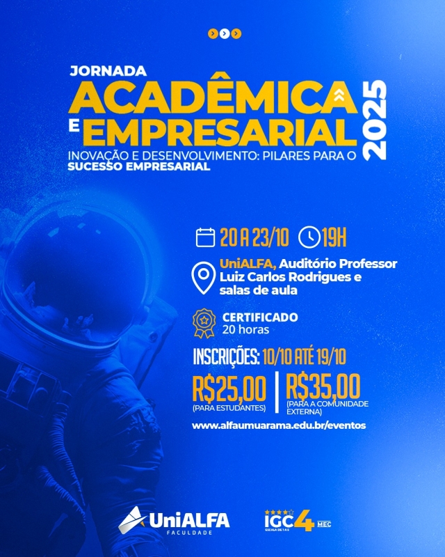 JORNADA ACADÊMICA E EMPRESARIAL 2025 – INOVAÇÃO E DESENVOLVIMENTO: PILARES PARA O SUCESSO EMPRESARIAL