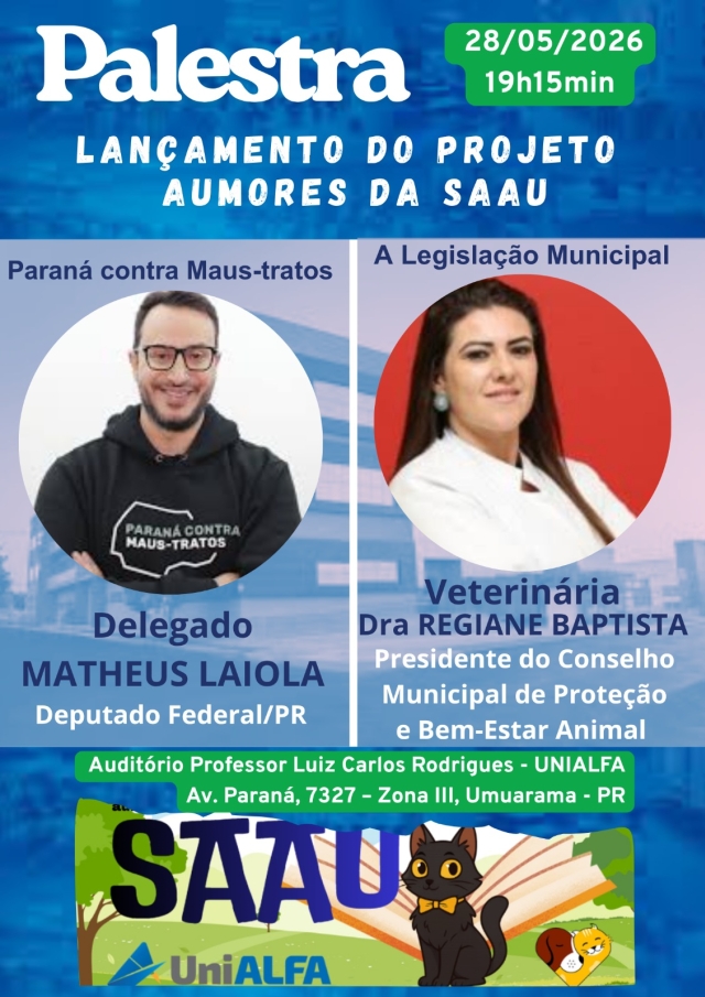 PALESTRA: LANÇAMENTO DO PROJETO AUMORES DA SAAU