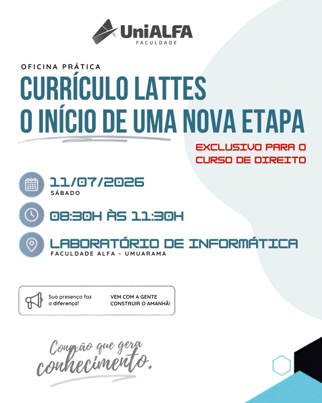 Oficina prática - Currículo Lattes: o início de uma nova etapa