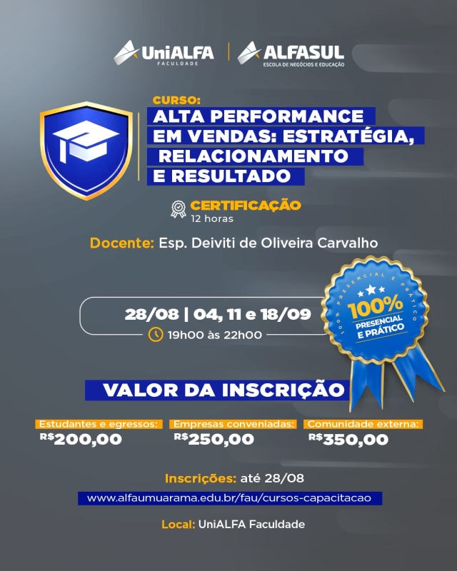 Alta Performance em Vendas: Estratégia, Relacionamento e Resultado
